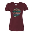 thumbnail image 2 of Plaid Paisley Retro Vintage Animal Animal Lover Womens Graphic T-Shirt, Maroon, 2XL, 2 of 4