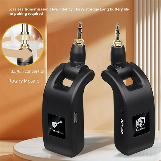 10X System Inalámbrico de Guitarra, Transmisor de Audio, Receptor, System Inalámbrico Recargable por USB para Bajo de Guitarra Eléctrica