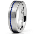thumbnail image 3 of Eternity Wedding Band Engagement Ring 6MM Blue Splinel Channel-Set Princess-Cut, 3 of 4