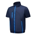 thumbnail image 3 of Men's Air Conditioning Suit Nylon Spandex Short Sleeve Cooling Fan Suit Stand Up Collar Zip Top Sun Protection Quick Dry Breathable Outdoor Summer Hiking Fishing Travel Work, 3 of 7