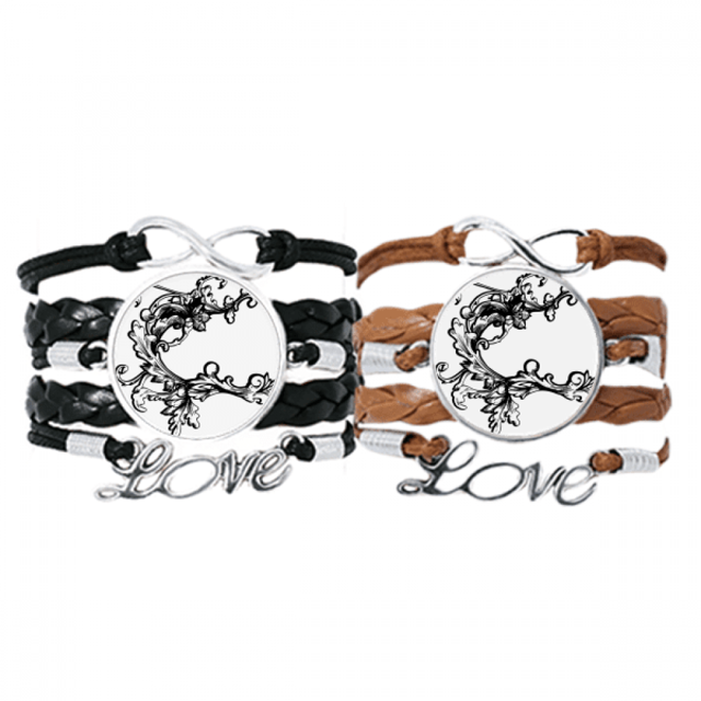 Flor patrón de moderna decoracion barroca Pulsera pareja de cuerdas de cuero Unbranded M