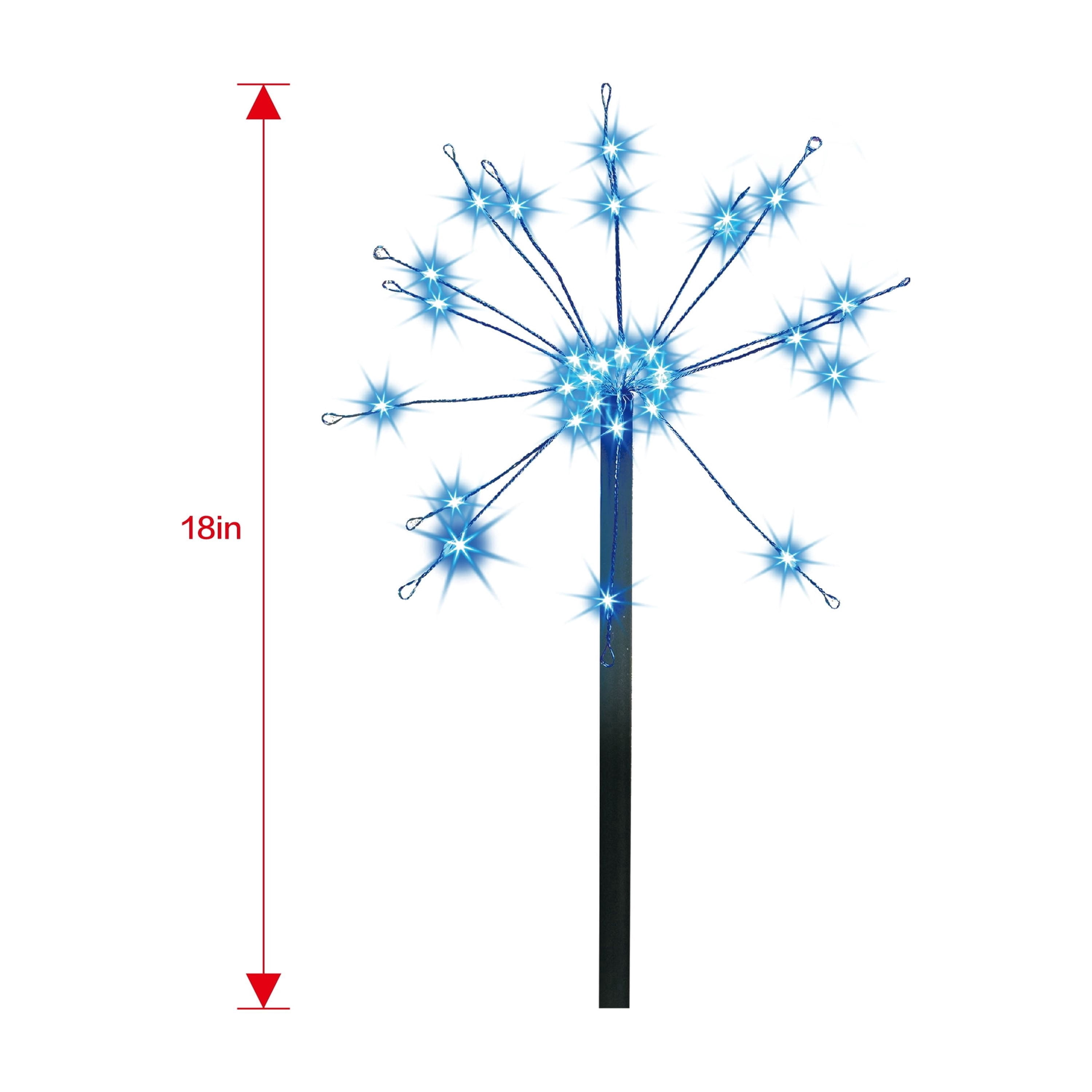 Outdoor Solar-Powered LED 8-Function Starburst Christmas Pathway Lights, Blue, Set of 3, by Holiday Time