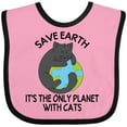 thumbnail image 3 of Inktastic Save Earth It's the Only Planet with Cats with Black Cat Boys or Girls Baby Bib, 3 of 4