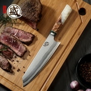 MITSUMOTO SAKARI 8 inch Japanese Kiritsuke Chef Knife (White Pomegranate Handle & Gift Box)