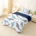 thumbnail image 2 of jejeloiu Bohemian Whale Art Twin Comforter Sets,Swirly Pattern Print Bedding Set For Boys,White Blue,Navy Blue Reversible,2 Pieces,1 Comforter and 1 Pillowcase, 2 of 7