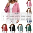 thumbnail image 3 of hlysgo Women's Hooded Zip Up Short Jacket Long Sleeve Elastic Cuff Casual Coat Lightweight Outerwear Fall Vacation with Pocket Green,M, 3 of 5
