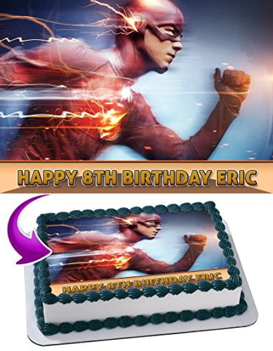 Flash Barry Allen Dc Comics Edible Cake Topper Personalized Birthday 1 4 Sheet Decoration Custom Sheet Party Birthday Sugar Frosting Transfer Fondant Image For Cake Walmart Com