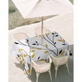 thumbnail image 3 of 60x84 Inch Outdoor Tablecloth with Umbrella Hole Zipper Rectangle Yellow Black Branches Rectangular Tablecloths Outside Waterproof Spring Rusitc Botanical Leaves Patio Table Cover for Picnic Party, 3 of 8