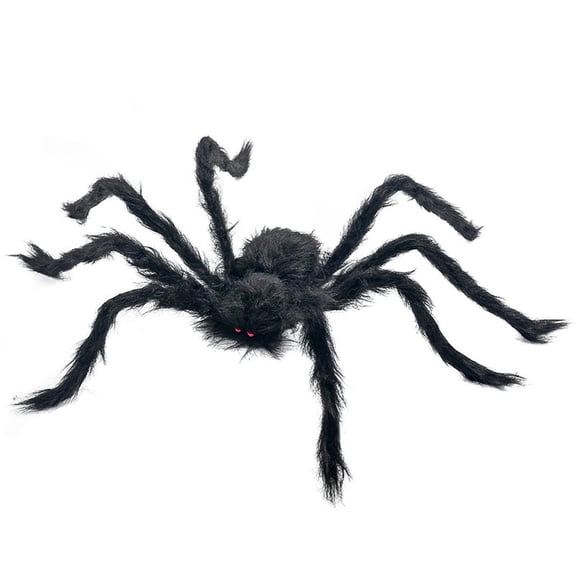 Halloween Spider Decoration, Stretchy Cobweb Cotton Fake Giant Spider Prop, Realistic Horror Scene Layout for Bar Indoor Party Haunted House Display
