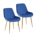 thumbnail image 1 of Porthos Home Dayo Set Of 2 Velvet Dining Chairs With Low Back, Shallow Scoop Seat And Golden Chrome Legs (Armless Design Is Suitable For Small Kitchens And Dining Areas), 1 of 7