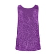 thumbnail image 6 of Scyoekwg Kids Tank Tops for Girls Sequin Sleeveless Tank Top Round Neck Sparkly Glitter Top Casual Birthday Party Shirts (Purple,8-9 Years), 6 of 8
