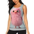 thumbnail image 1 of Balery Adorable Pink Fluffy Birds Camiseta sin mangas estampada ligera para mujer, tops de entrenamiento sin mangas, camisetas de yoga transpirables de secado rápido.-Large, 1 of 7