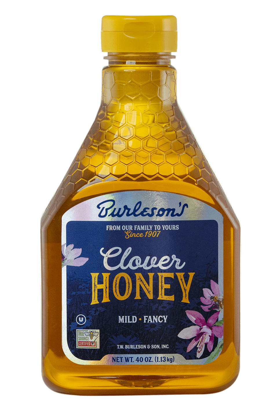 (3 pack) Burleson's Grade A Natural Clover Honey, 40 fl. oz.