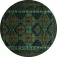 thumbnail image 1 of Ahgly Company Indoor Round Persian Turquoise Blue Traditional Area Rugs, 4' Round, 1 of 4