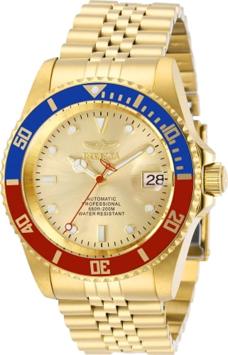 Invicta Men's 8929 Pro Diver Gold Tone Automatic Black Dial Dive