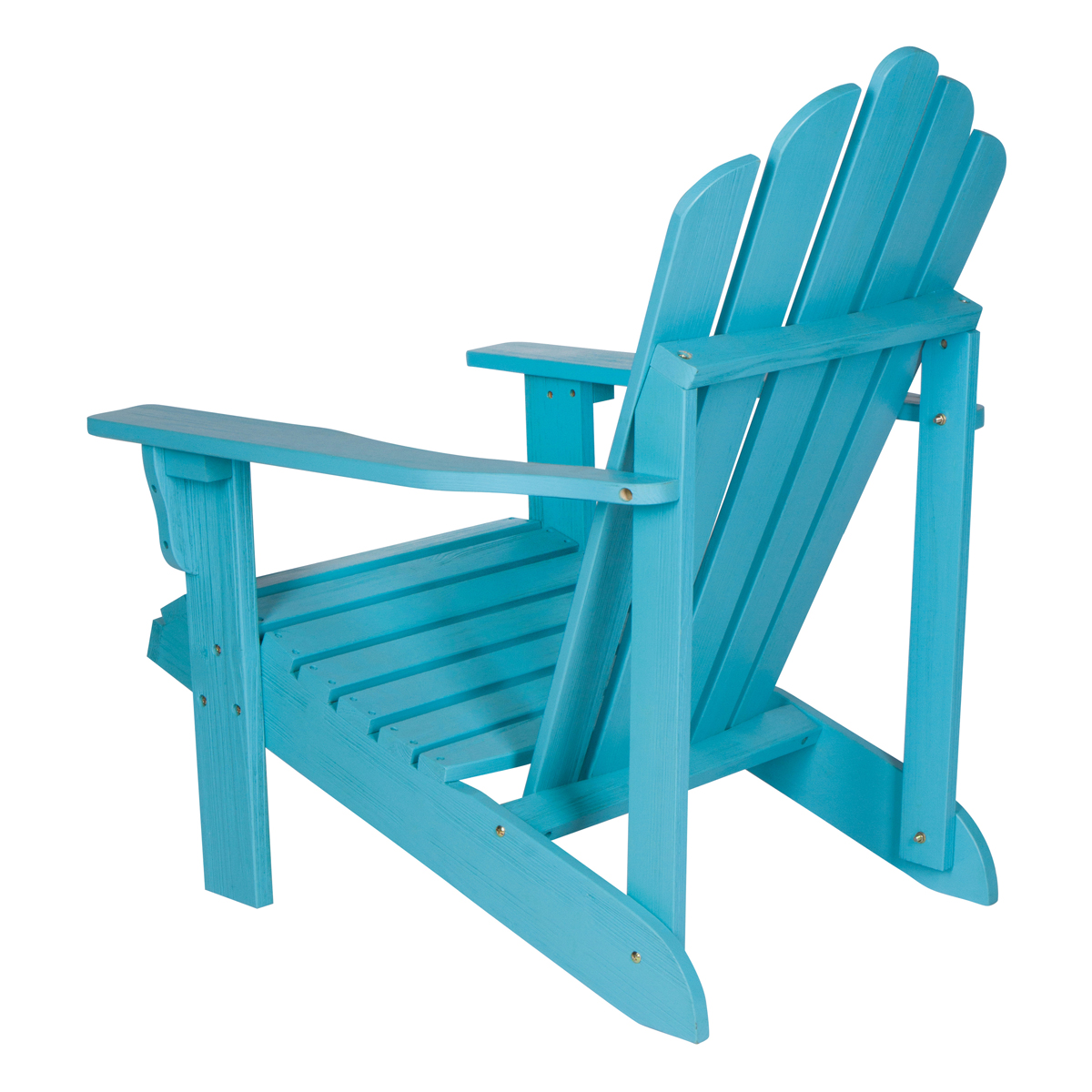 Shine Company Traditional Cedar Wood Patio Porch Adirondack Chair in Blue