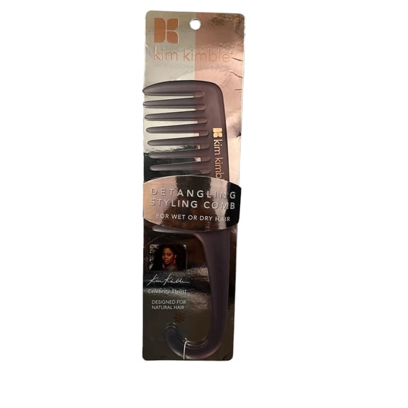 Kim Kimble Detangling Styling Comb for Natural Hair  Wet or Dry Use