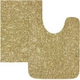 thumbnail image 5 of Gold Glitter Texture 2 Pcs Bath Mat Set, Non-Slip Quick Dry Shower Rug, Extra Soft Plush High Absorbent Toilet Carpet for Bathroom, Bathtub, Sink, 23.6"x15.7"+17.3"x13.4", 5 of 6