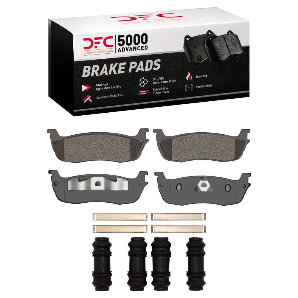 Dynamic Friction Company 1551-0711-01 DFC 5000 Advanced Brake Pads - Semi Metallic and Hardware Kit
