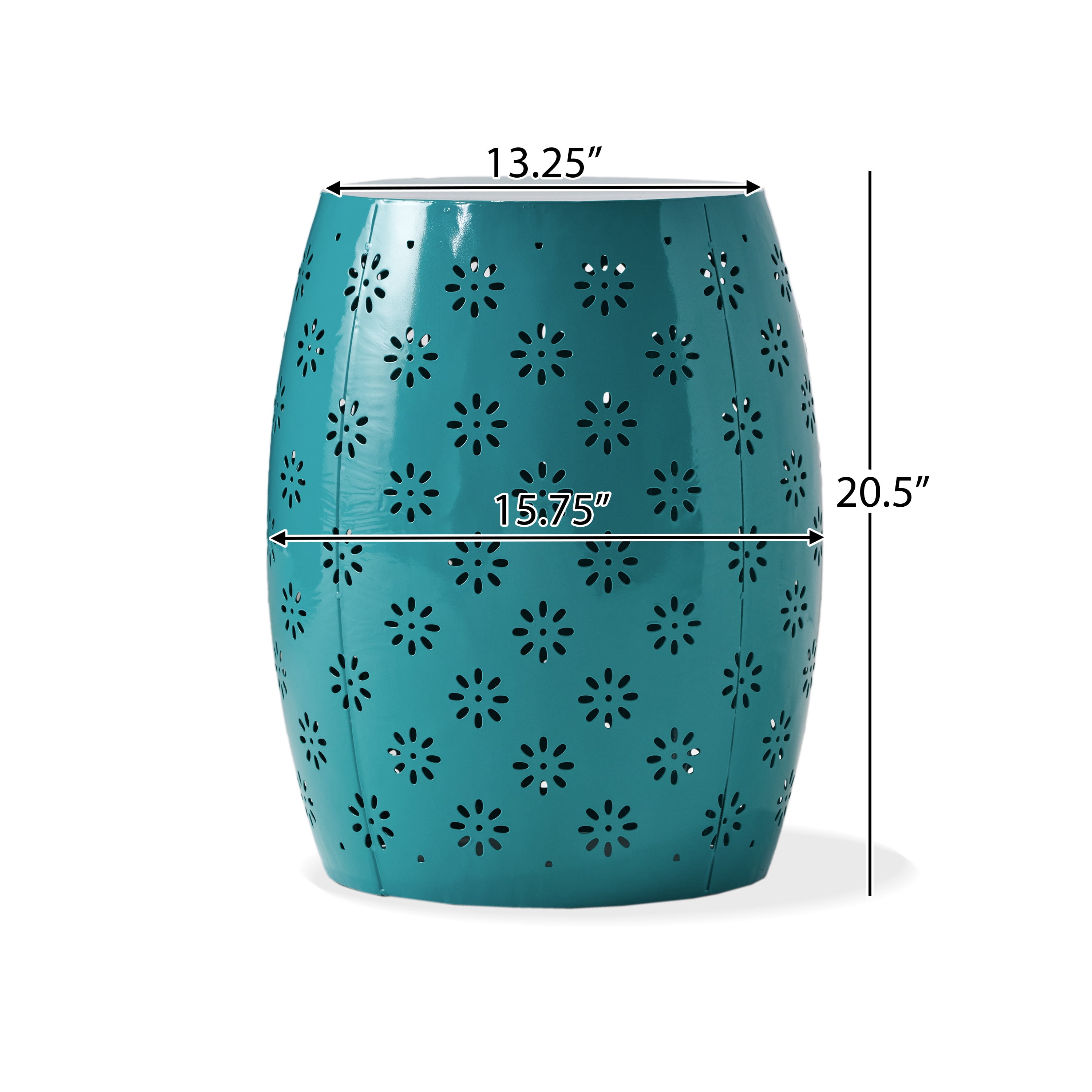 Ariella Outdoor 15" Iron Side Table, Teal
