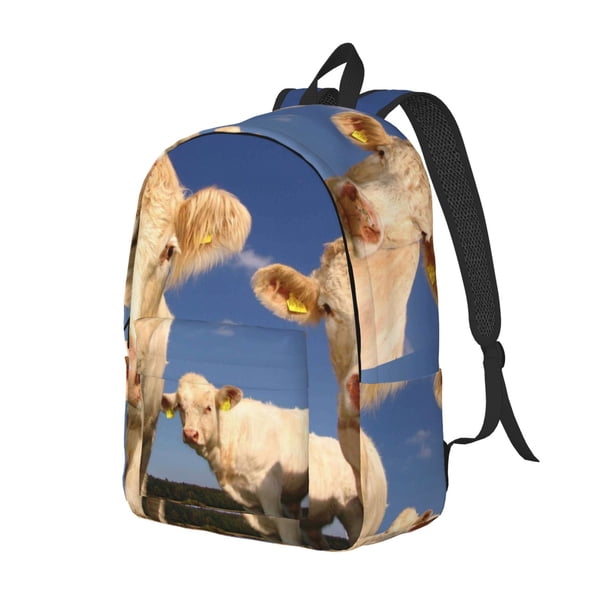 Disketp Cows Cattles Mochila de Lona Estampada, Mochila Escolar de Viaje Ligera para Estudiantes y Portátil-Medium
