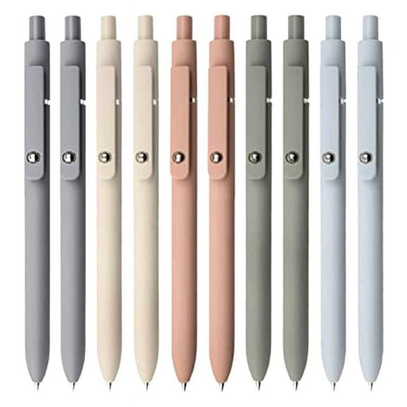 Gel Pens, 10Pcs 0.5mm Black Ink Pens Fine Point Smooth Writing Pens, High-End Series Retractable Pens