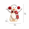 thumbnail image 2 of Vintage Fabric Snowman Figurine with Knitted Scarf, Rustic Christmas Decorations for Home Mantel Shelf, Holiday Party Table Centerpiece Gift for Grandma,, 2 of 3