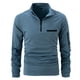 thumbnail image 1 of Blusa y camisa de manga larga con cuello vuelto para hombre, informal, de moda, con media cremallera y bolsillo., 1 of 7