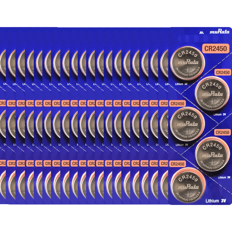 Murata CR2450 3V Lithium Coin Cell (100 Batteries) - Replaces Sony CR2450