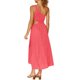 thumbnail image 5 of SAYOO vestidos largos acampanados para mujer 2022, verano sin mangas de un hombro fruncido Color sólido recorte de una pieza SAYOO casual, 5 of 6