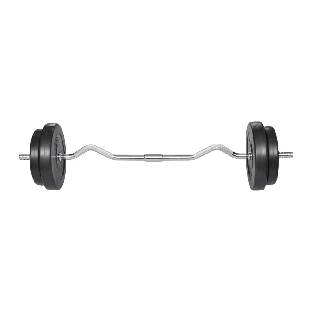 Curl Bar  Home Gim Weight lifting FitnesUK 120kg Barbell Dumbbell Weights Set 