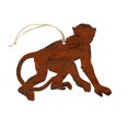 thumbnail image 1 of Designocracy 99234-O Monkey Ornement en Bois, 1 of 1