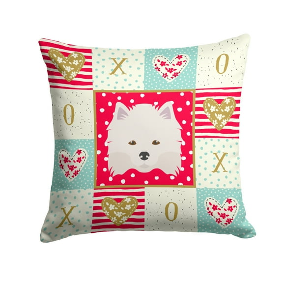 American Eskimo Love Fabric Decorative Pillow