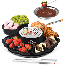 2 in 1 Electric S’mores Maker & Fondue Pot Tabletop Indoor Flameless Electric Marshmallow Roaster 4 Detachable Trays & 4 Roasting Forks Movie Night Supplies & Housewarming Gift