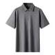 thumbnail image 1 of Camisa Elvqul para Hombre Deportivas de Color Sólido Manga Corta Gris Mayor con Solapa, 1 of 3