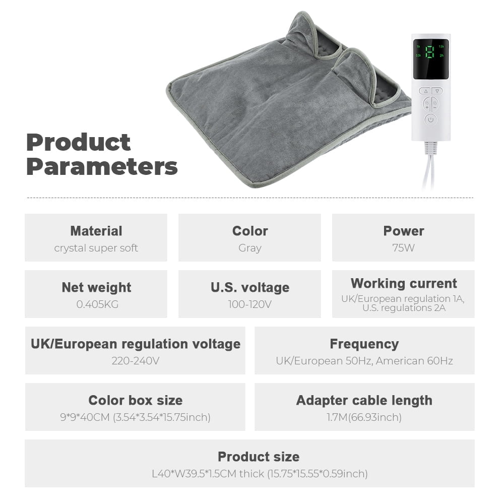 Flaremore Electric Heated Foot Warmers Electric Heating Pad for Foot,Washable  Soft Flannel for Bed/Office 15.75*15.75*0.59inch Brand New