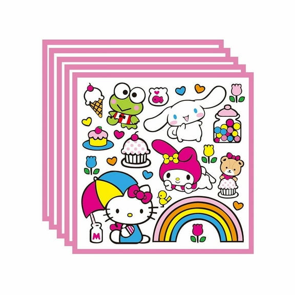 20-Pack Kitty White Cute Anime Cartoon Paper Napkins, 6.5x6.5cm Small Square Disposable Tissues for Party Tableware, Birthday, Kawaii Decoration & Snack Servings