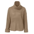 thumbnail image 3 of Vedolay Cute Sweaters Women's 2023 Fall Casual Long Sleeve Crew Neck Ribbed Knit Pullover Sweater,Khaki XL, 3 of 5