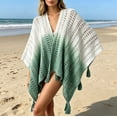thumbnail image 2 of Women's Gradient Color Shawls and Wraps Open Front Poncho Cape with Fringes, Tassel Beach Cover Up, 2 of 6