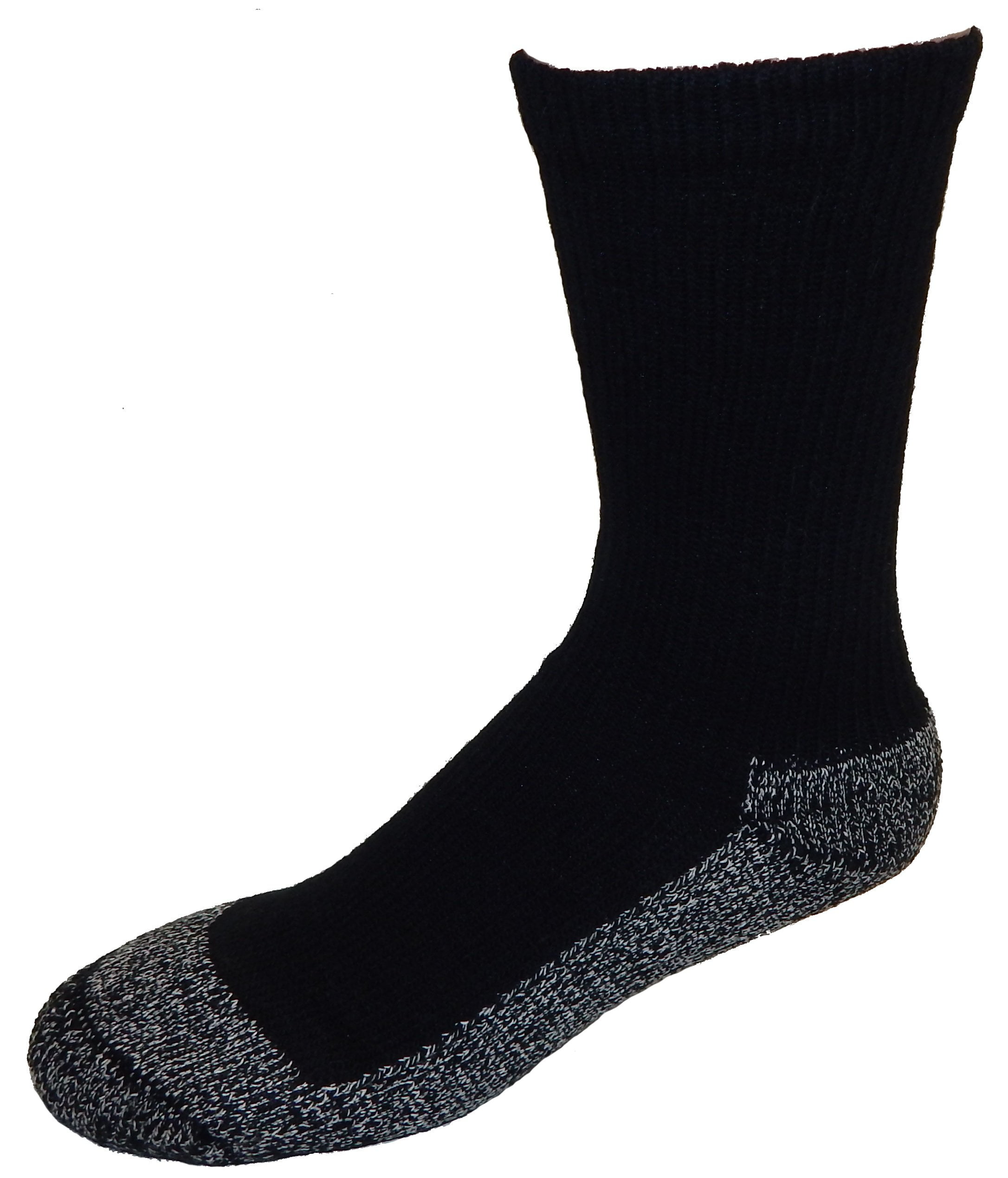 Cushees Men's BLACK Triple Thick Crew Socks (3pack) [160] (Large
