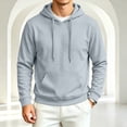 thumbnail image 6 of Vxararl Lined Hoodie for Men Oversized Hood Drawstring Sweatshirts Long Sleeve Basic Drawstring Pullover with Pocket Work, Travel, Casual Days and Spring Fall Layering Hoodie Men Light Gray S, 6 of 6