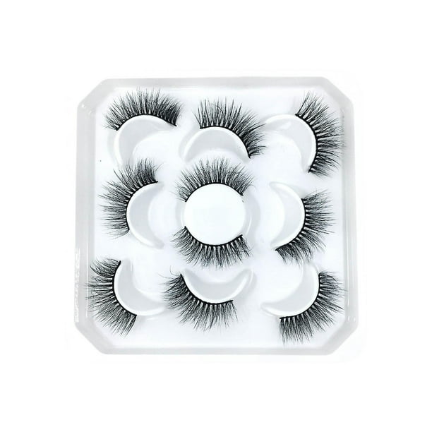 Pestañas postizas HUOGUO, tiras rusas, de visón sintético, 11-20 mm, 5 pares