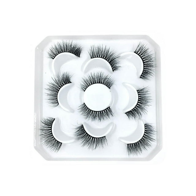 Pestañas postizas HUOGUO, tiras rusas, de visón sintético, 11-20 mm, 5 pares