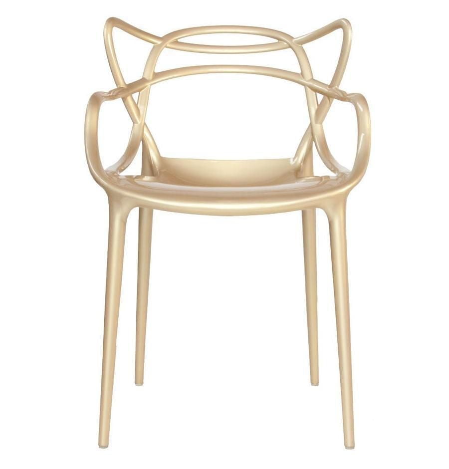 Plata Décor Import Master Stackable Chair in Gold