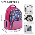 thumbnail image 5 of Xixirimido 17inch Backpack for Kids Multi-pocket School Bag for Boys Girls Large Capacity Bookbag for Preschool Kindergarten Elementary Students, Space Rocket Planet Pink Gingham, 5 of 8