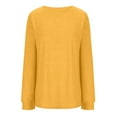 thumbnail image 4 of DDAPJ pyju Long Sleeve T-shirts for Women Solid Basic Tees Lightweight Casual Workout Crewneck Tees with Thumb Holes on Sale Yellow L, 4 of 8