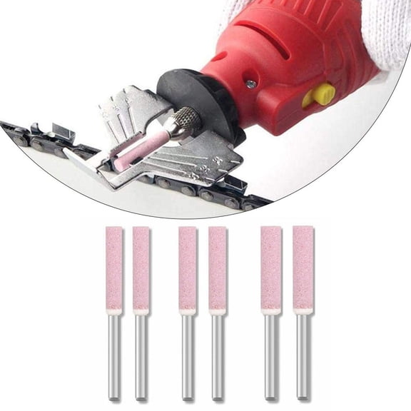 6Pcs Chainsaw Sharpener Grinding Stone File Grinding Tools 4/4.8/5.5Mm