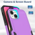 thumbnail image 2 of Decase Heavy-Duty Rugged Case for iPhone 15 Plus,Dual Layer Military Grade Drop Protection Anti-Fingerprint Anti-Scratch Hard Back Cover Silicone Bumper Shockproof Case for iPhone 15 Plus,Purple, 2 of 5