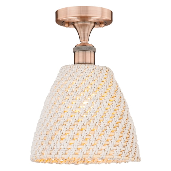 Innovations Lighting 616-1F-AC-NBD-9-NAT Bristol Natural 9" Wide Semi-Flush Ceiling