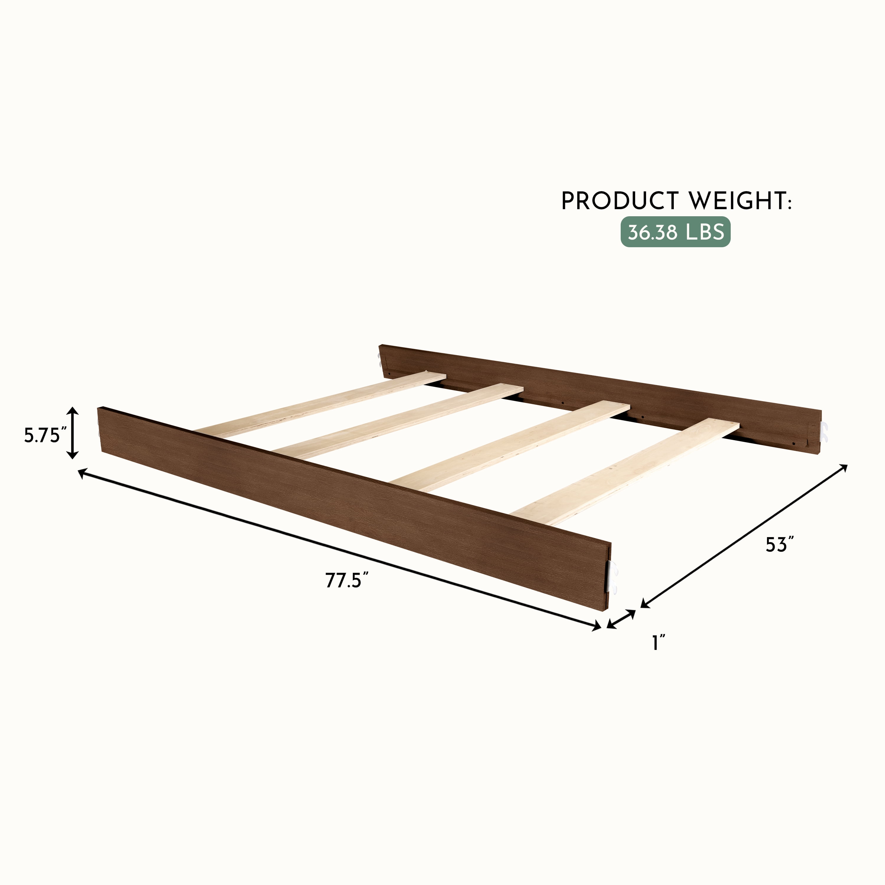 Evolur Bed Rails, Roasted Walnut